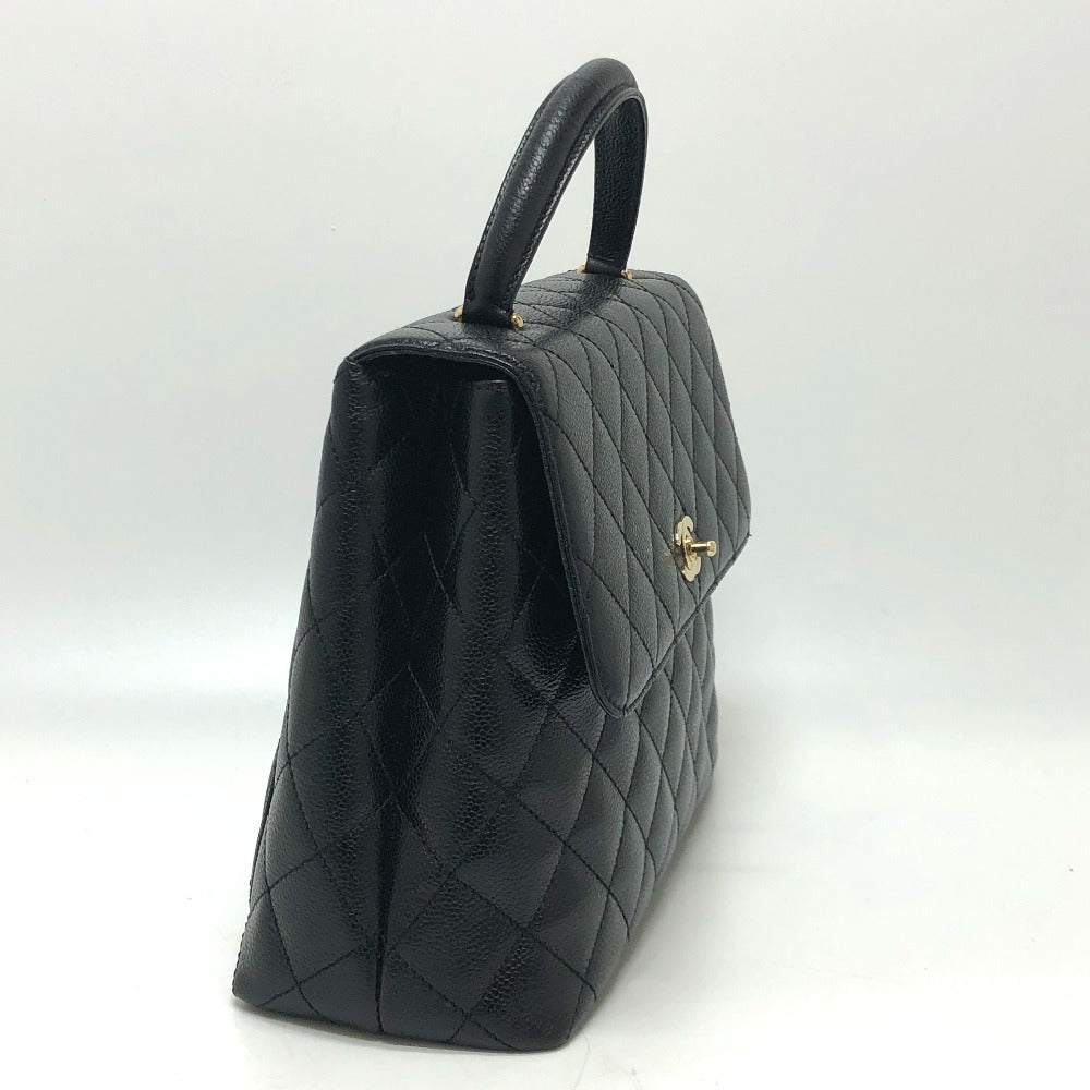 Chanel Caviar skin COCO Mark CC Matrasse Black Handbag