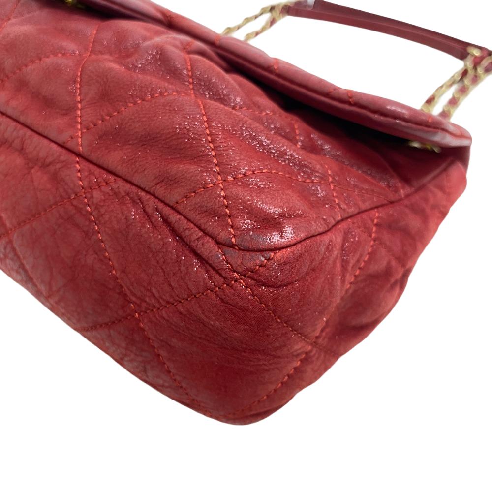 Chanel Double Matrasse COCO Mark Single flap Red Leather Shoulder Bag