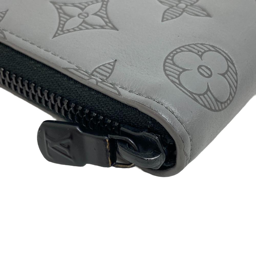 Louis Vuitton Long Purse M81384 shadow Vertical Monogram Leather Gray Wallet Case