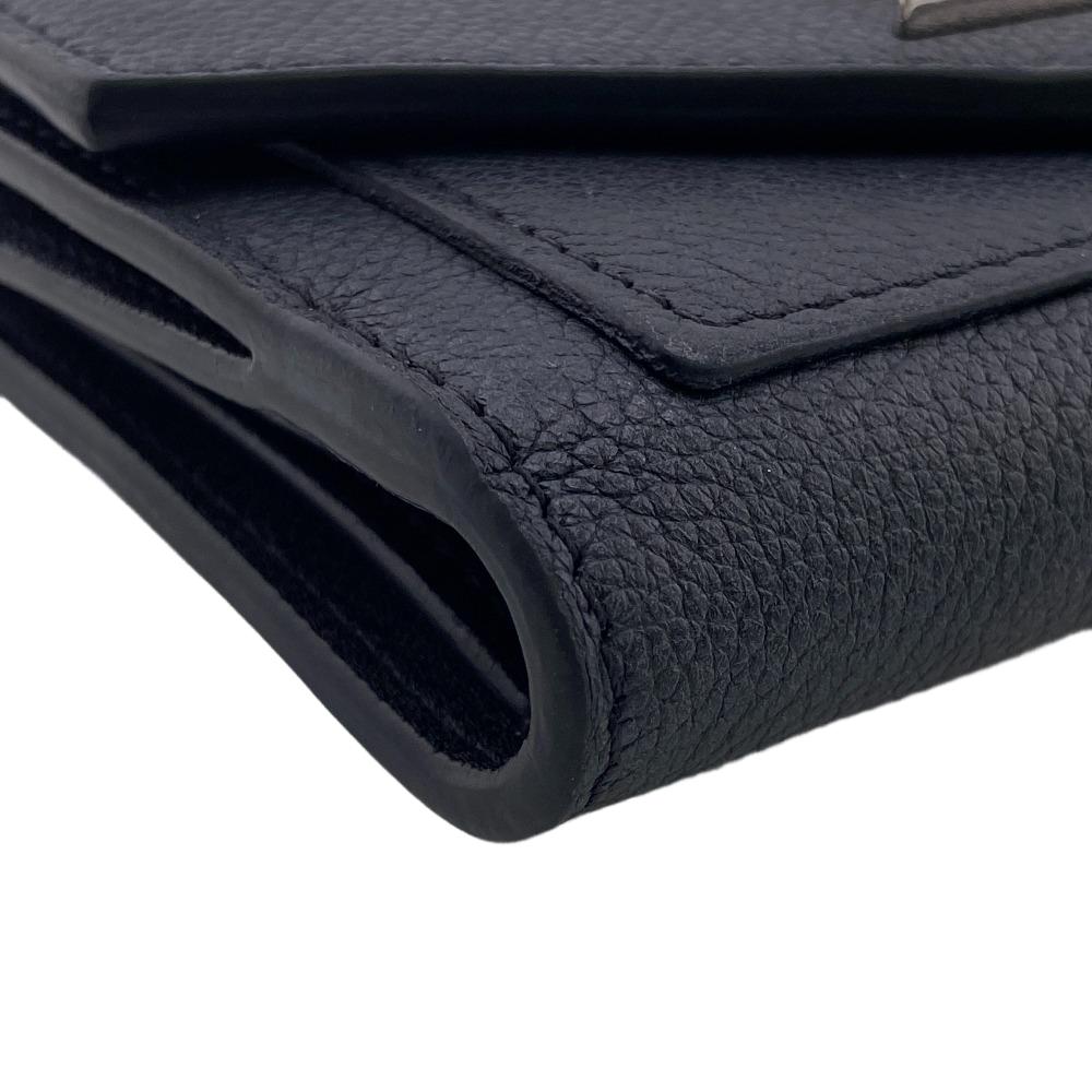 Louis Vuitton Tri-fold M62947 Taurillon Clemence Portefeuille Black Wallet Case