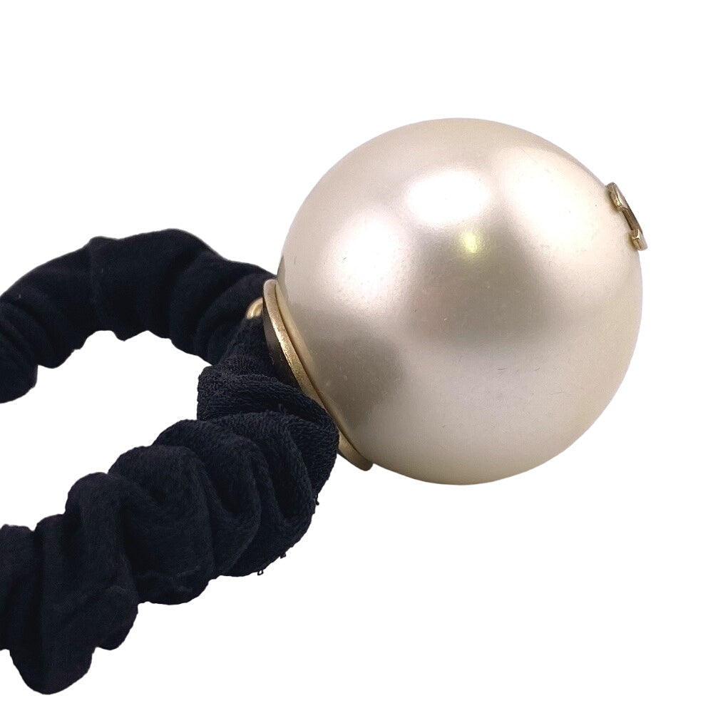 Chanel hair Plated Fake pearl COCO Mark Black Gold Handbag