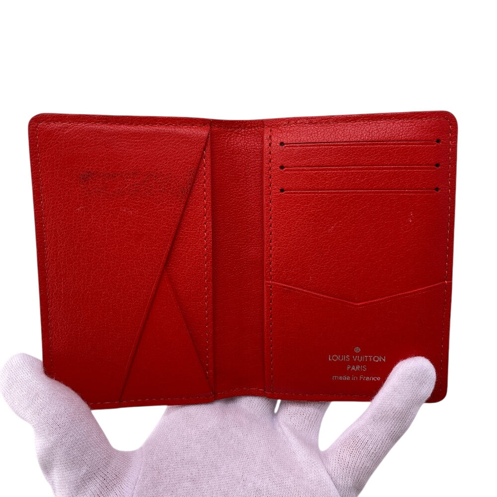 Louis Vuitton Exotic Organizer De Poch Leather Red Wallet Case