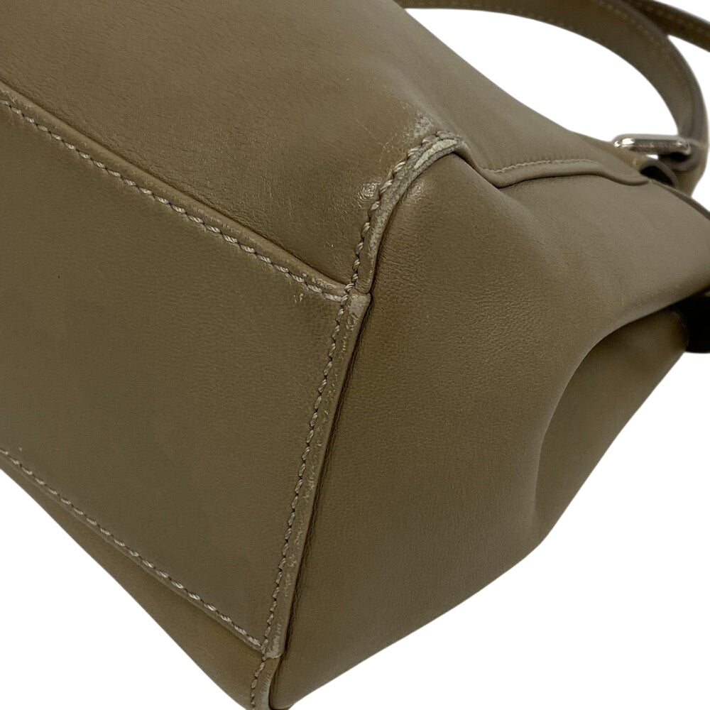 Fendi Shoulder Bag 8Bn244 Pea Kaboo Lambskin Beige Mini