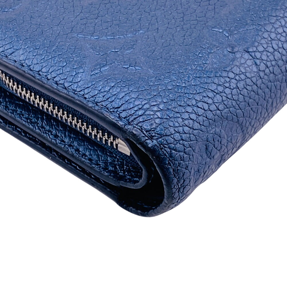 Louis Vuitton Bifold M82793 Portefeuille Ann Platt Monogram Leather Navy Wallet Case