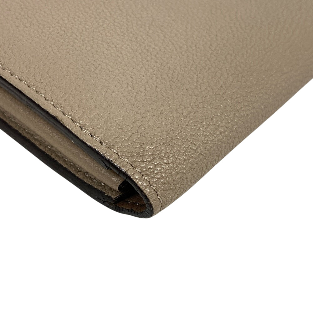 Louis Vuitton Long Purse L-shaped zipper Portefeuille Leather Beige Wallet Case