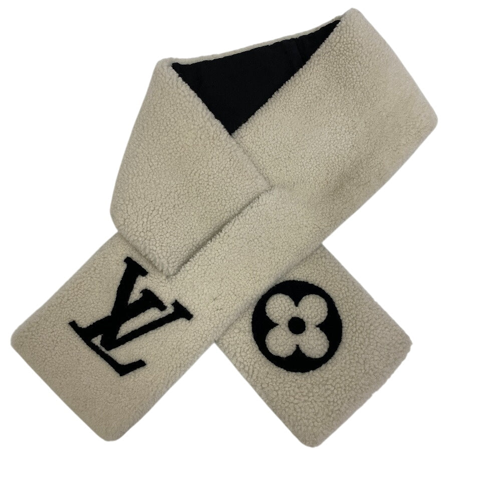 Louis Vuitton Scarf M77054 shearing Echarpe Shirring Monogram White