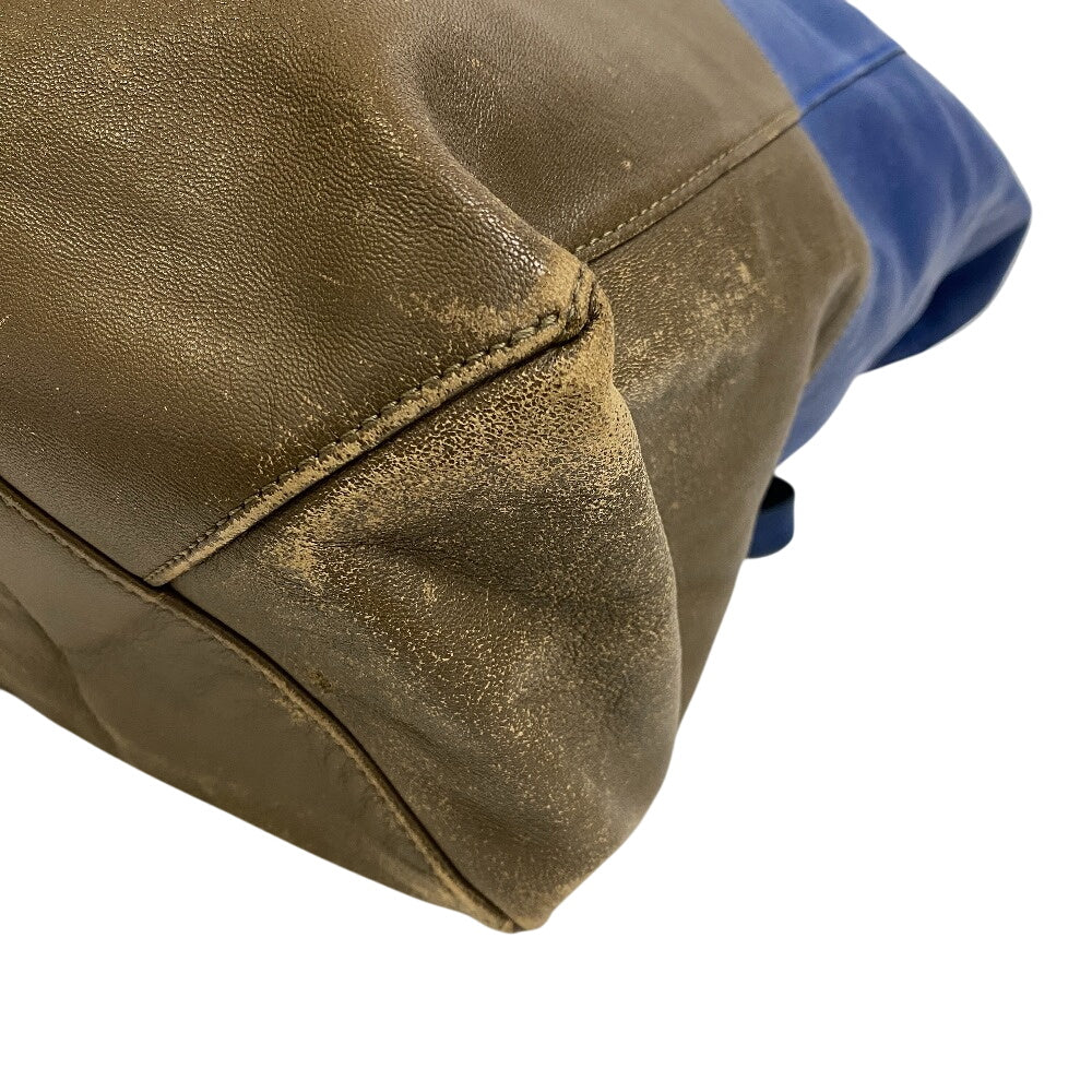 Tote Bag Horizontalkava Leather Blue