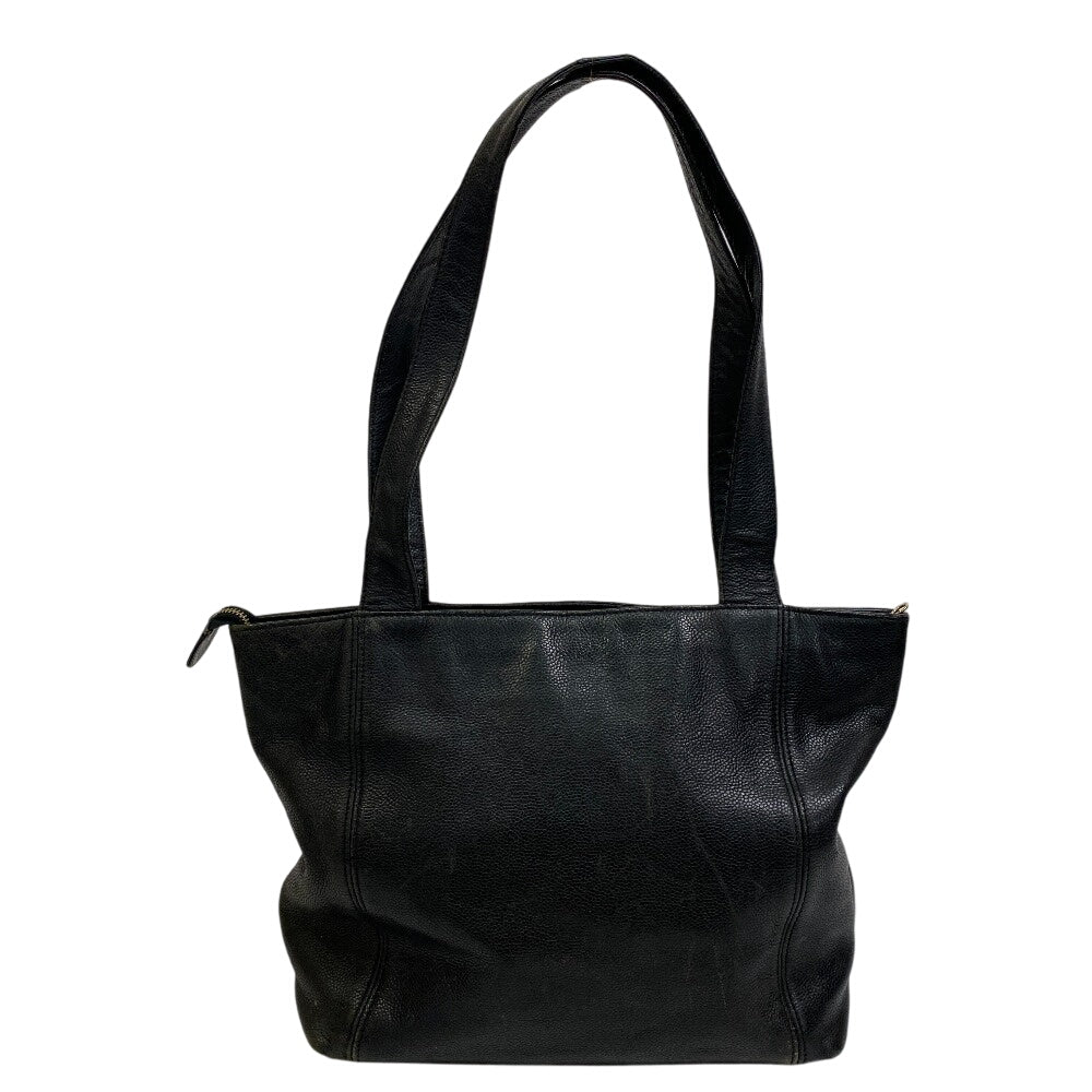 Chanel Caviar skin COCO Mark Black Tote Bag 2