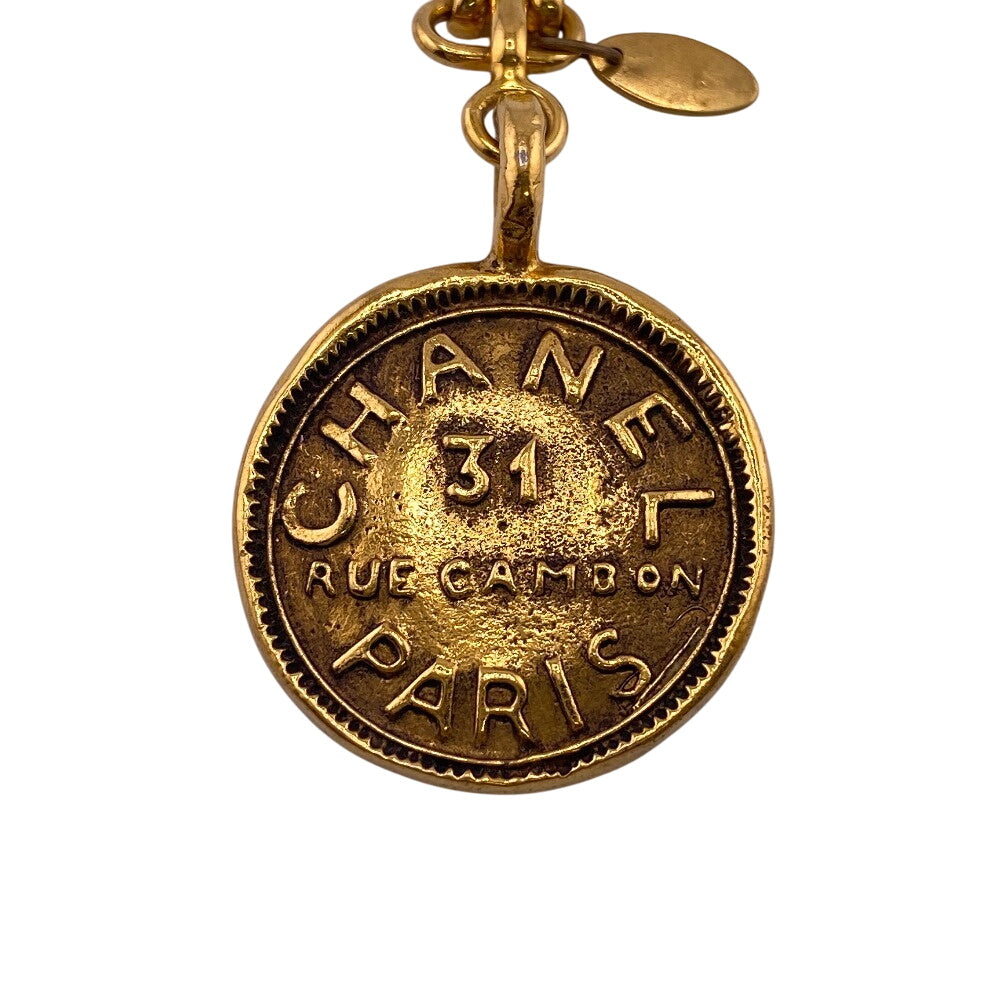 Chanel charm Plated cambon medal 31 AUE Gold Key Chain
