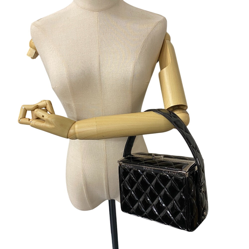 Chanel Patent Matrasse Black Leather Handbag