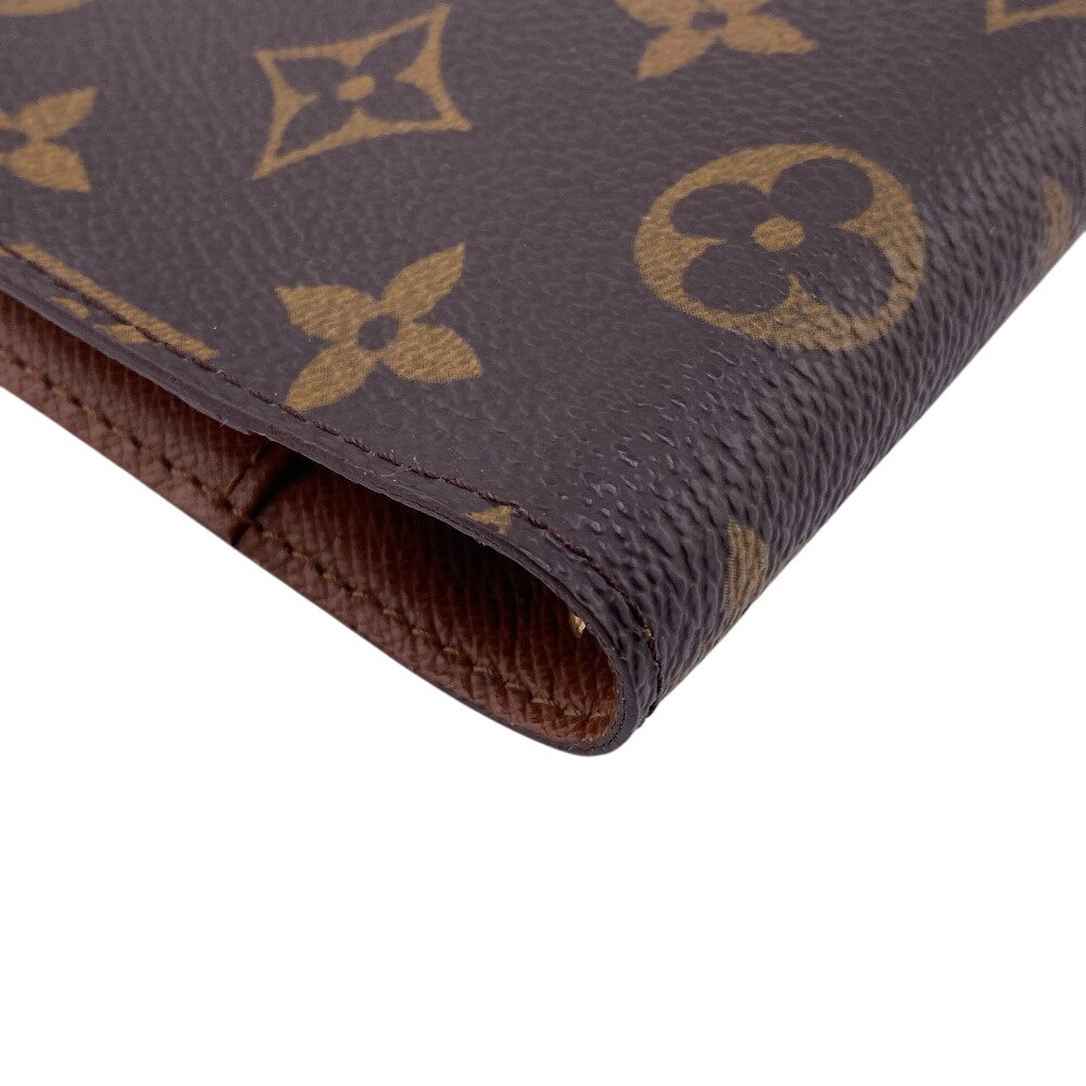 Louis Vuitton Notebook cover R20005 Bifold Agenda Monogram Leather Brown Wallet Case