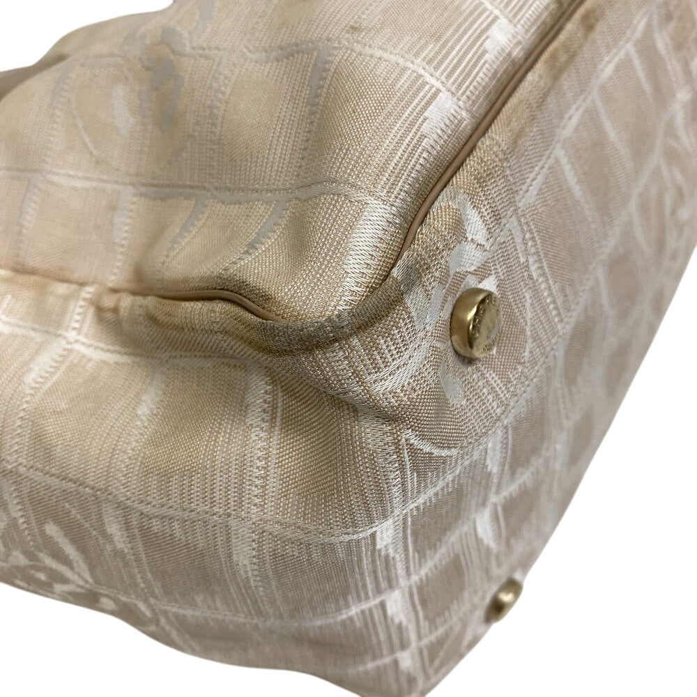 Chanel Nylon New Line Beige MM Leather Travel Bag