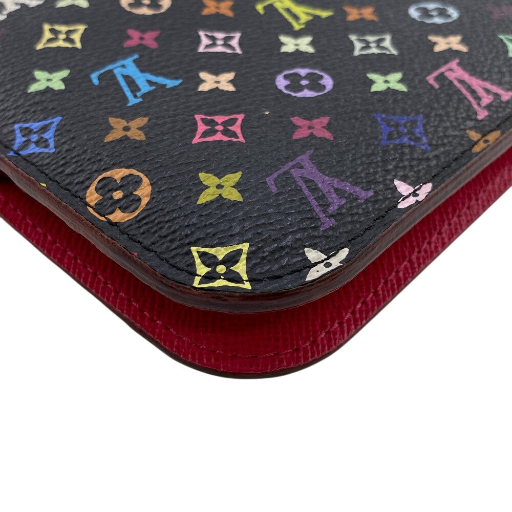 Louis Vuitton Long Purse M93754 Portefeuille Ansolit Monogram Leather Black Multicolor Wallet Case