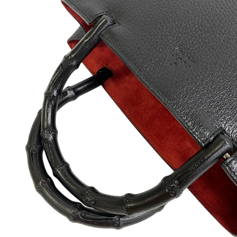 Gucci Bamboo Leather Black Handbag