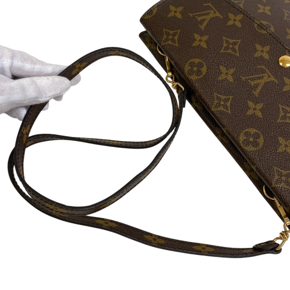 Louis Vuitton M51815 Double mule Monogram Leather Brown Shoes