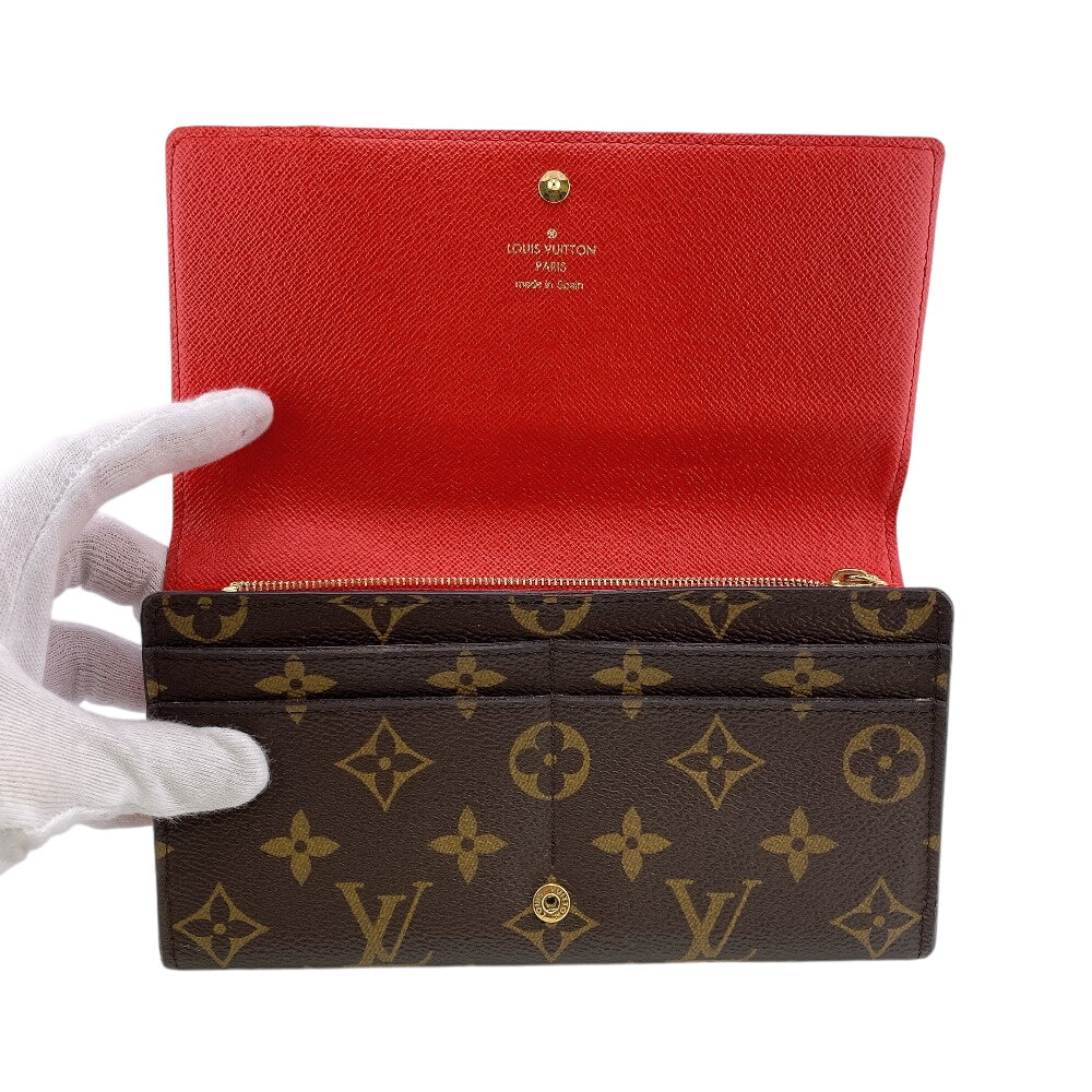 Louis Vuitton Long Purse M62086 Portefeuille Sarah Monogram Leather Brown Wallet Case