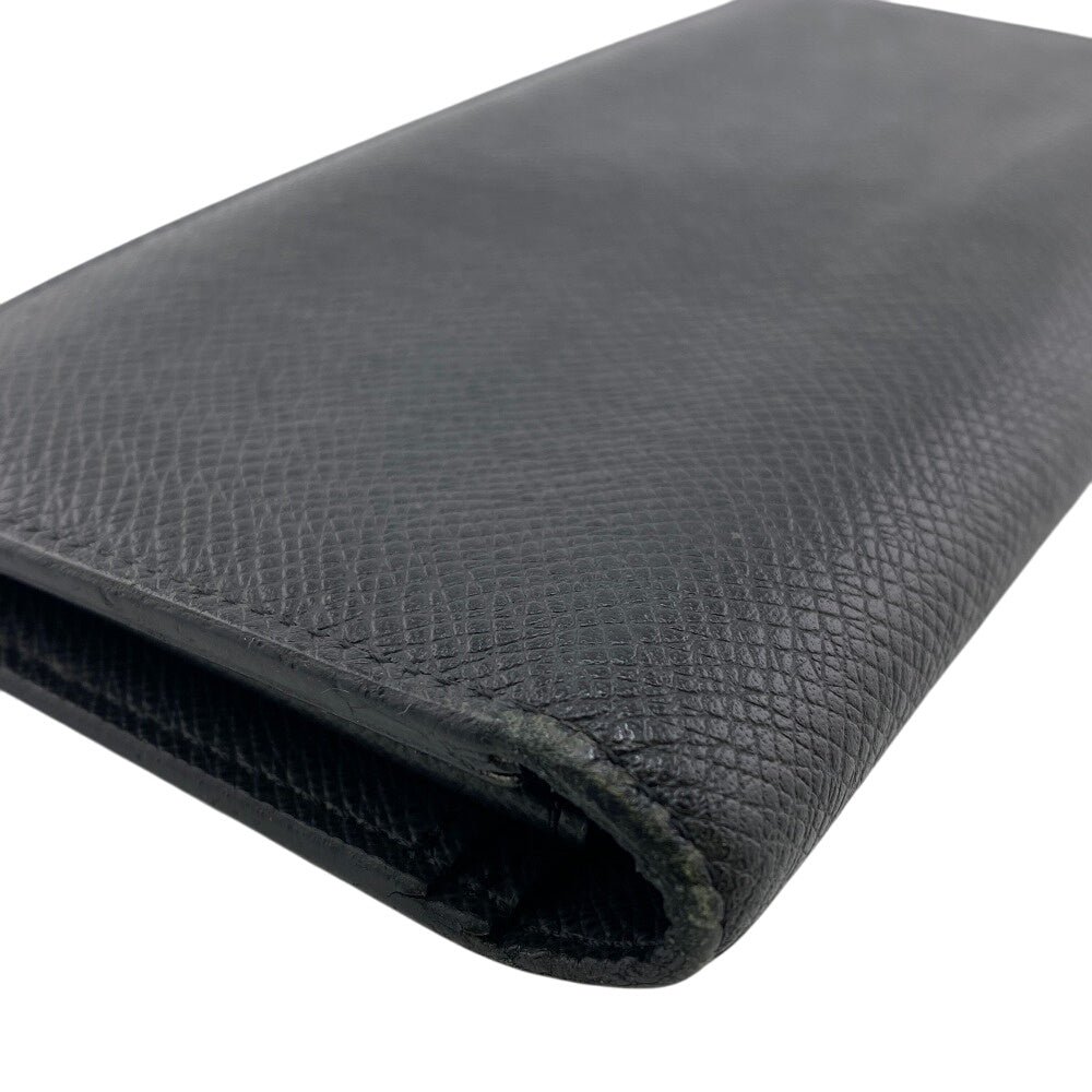 Louis Vuitton Long Purse M30501 Taiga Portefeuille Leather Black Wallet Case