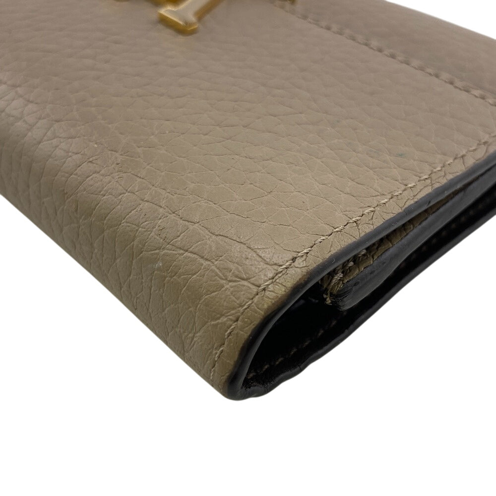 Louis Vuitton Bifold M62159 Taurillon Clemence Portefeuille Leather Beige Wallet Case