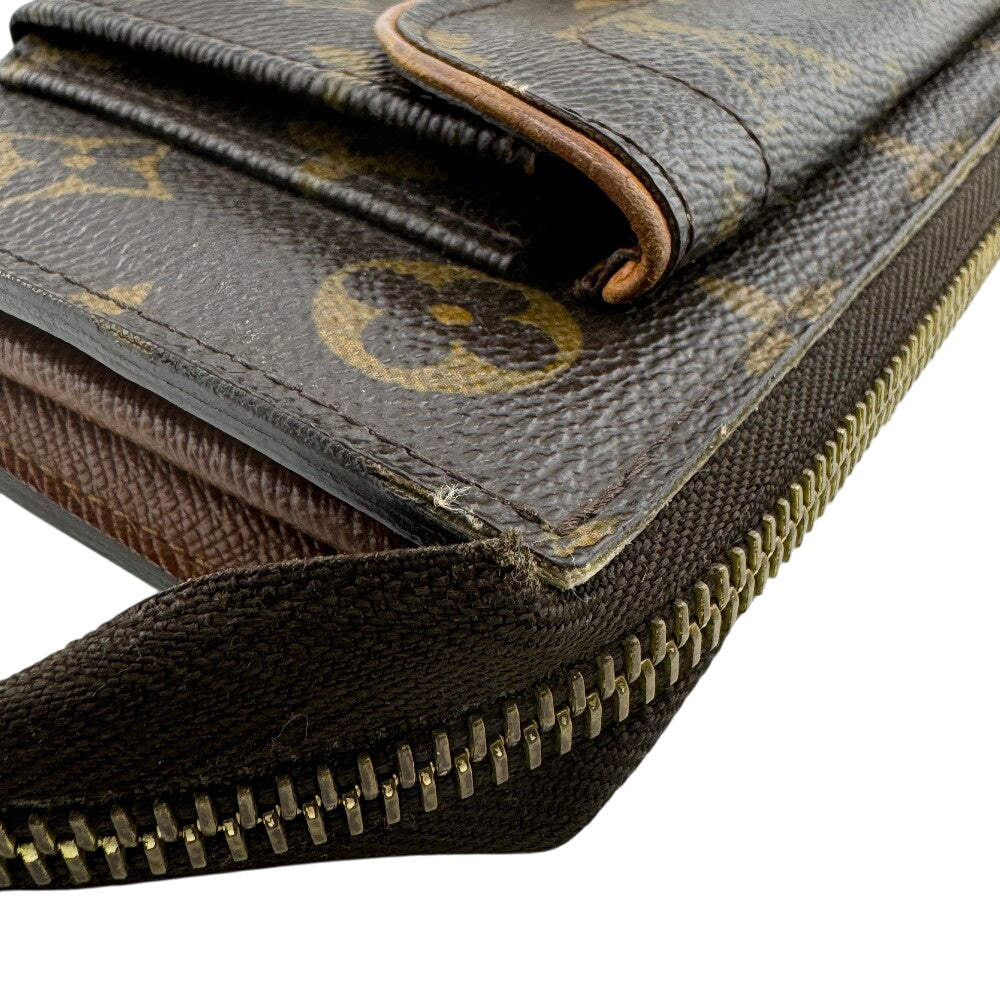 Louis Vuitton Long Purse M61781 Portefeiulle Astrid Monogram Leather Brown Wallet Case