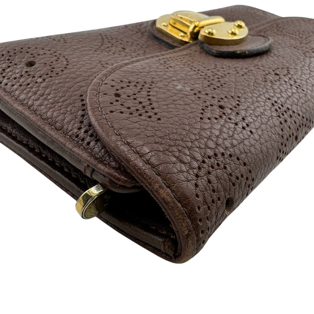 Louis Vuitton Long Purse M95995 Mahina Leather Brown Wallet Case