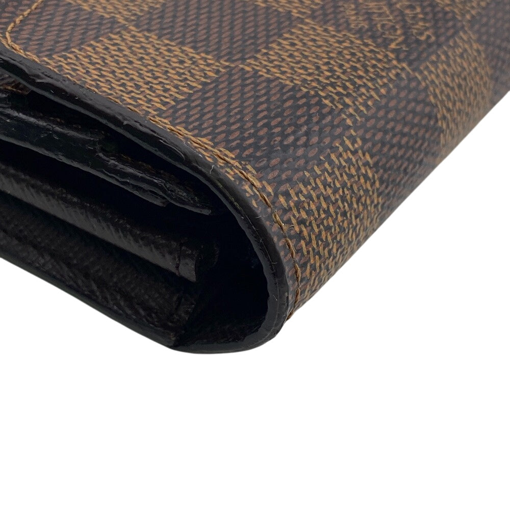 Louis Vuitton Long Purse N63209 Damier Portefeuille Leather Brown Wallet Case