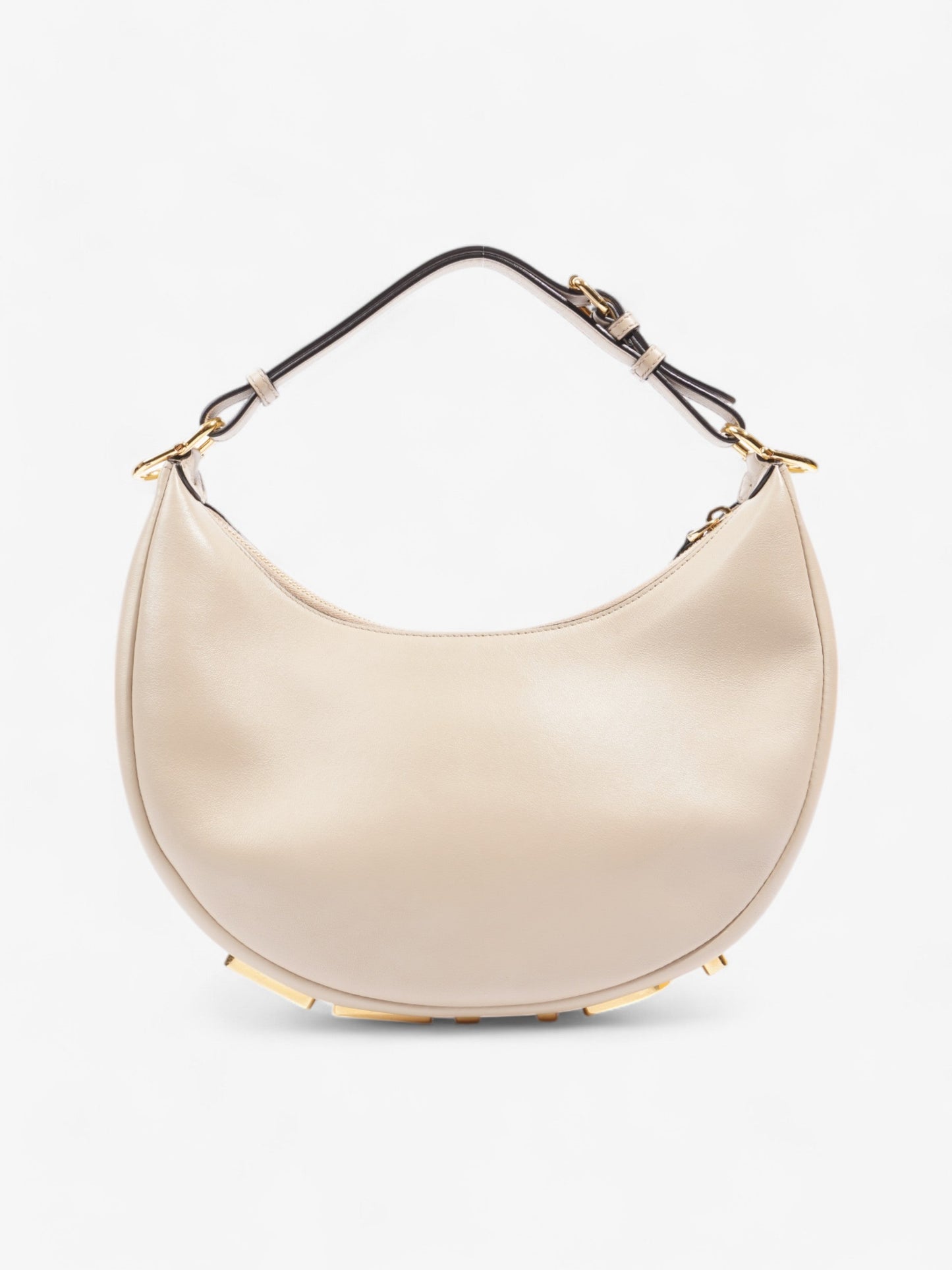 Fendi graphy Dove Grey Calfskin Shoulder Bag Leather Gray Small