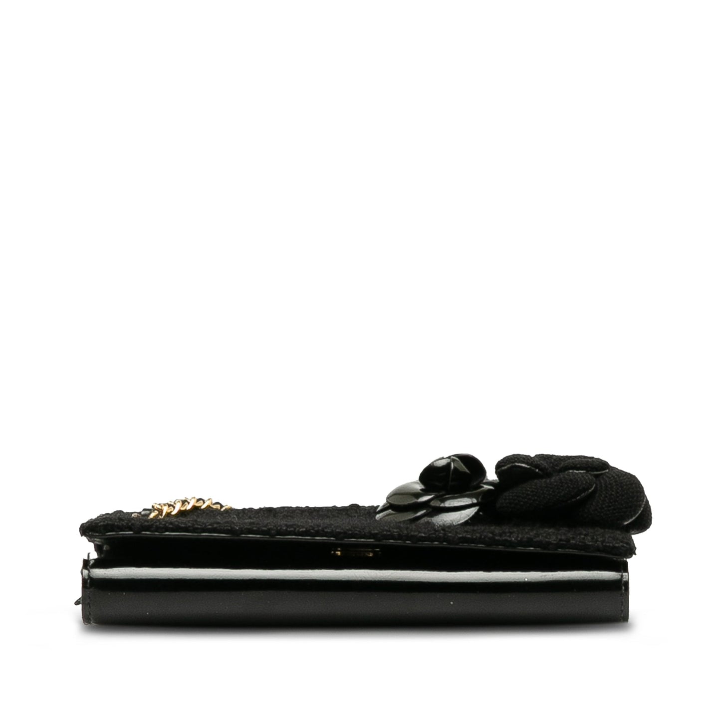 CHANEL Tweed Chocolate Bar Camellia Clutch Clutch Bag