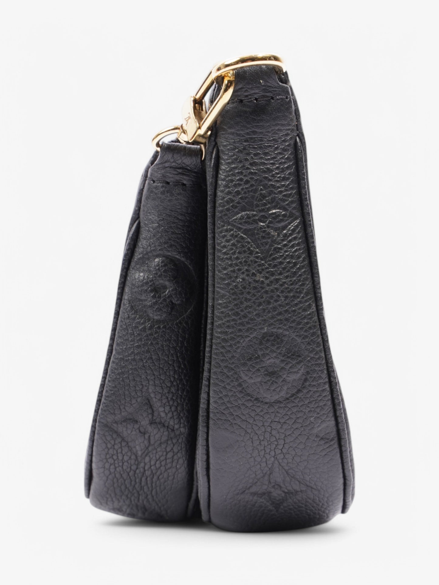Louis Vuitton Multi Pochette Accessoires Embossed Leather Black Clutch Bag