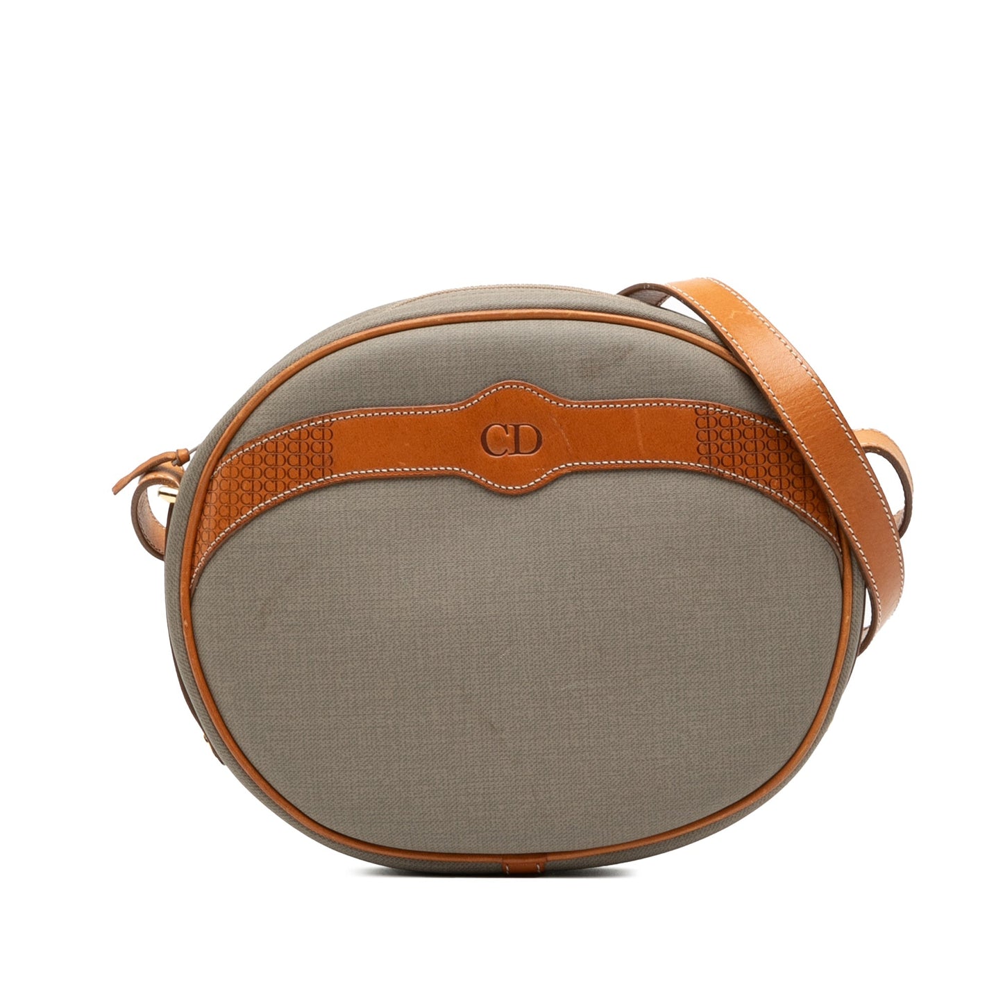 Dior Handbag Coated CD Crossbody Canvas Gray Crossbody Bag
