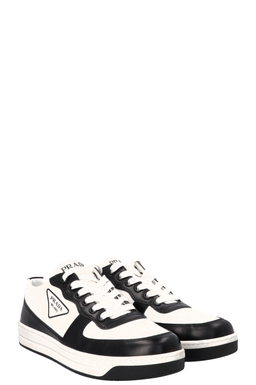 Prada Downtown Sneaker Black White Logo Shoes