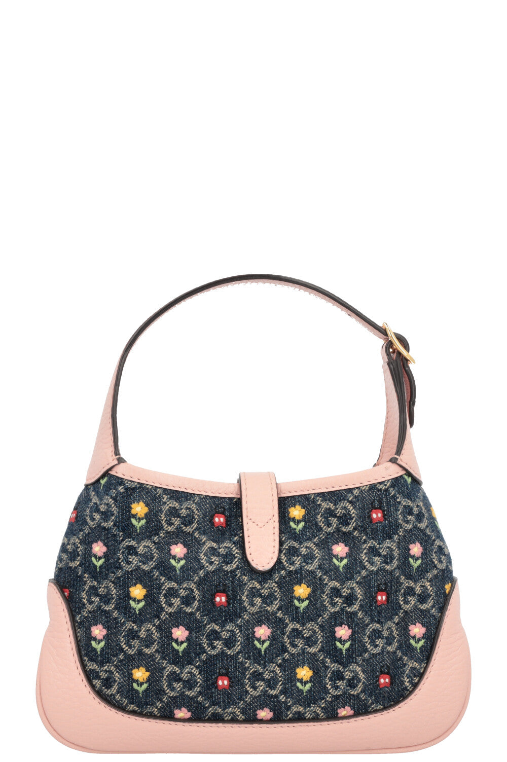 GUCCI 1961 Floral Denim Mini Jackie Blue Blush