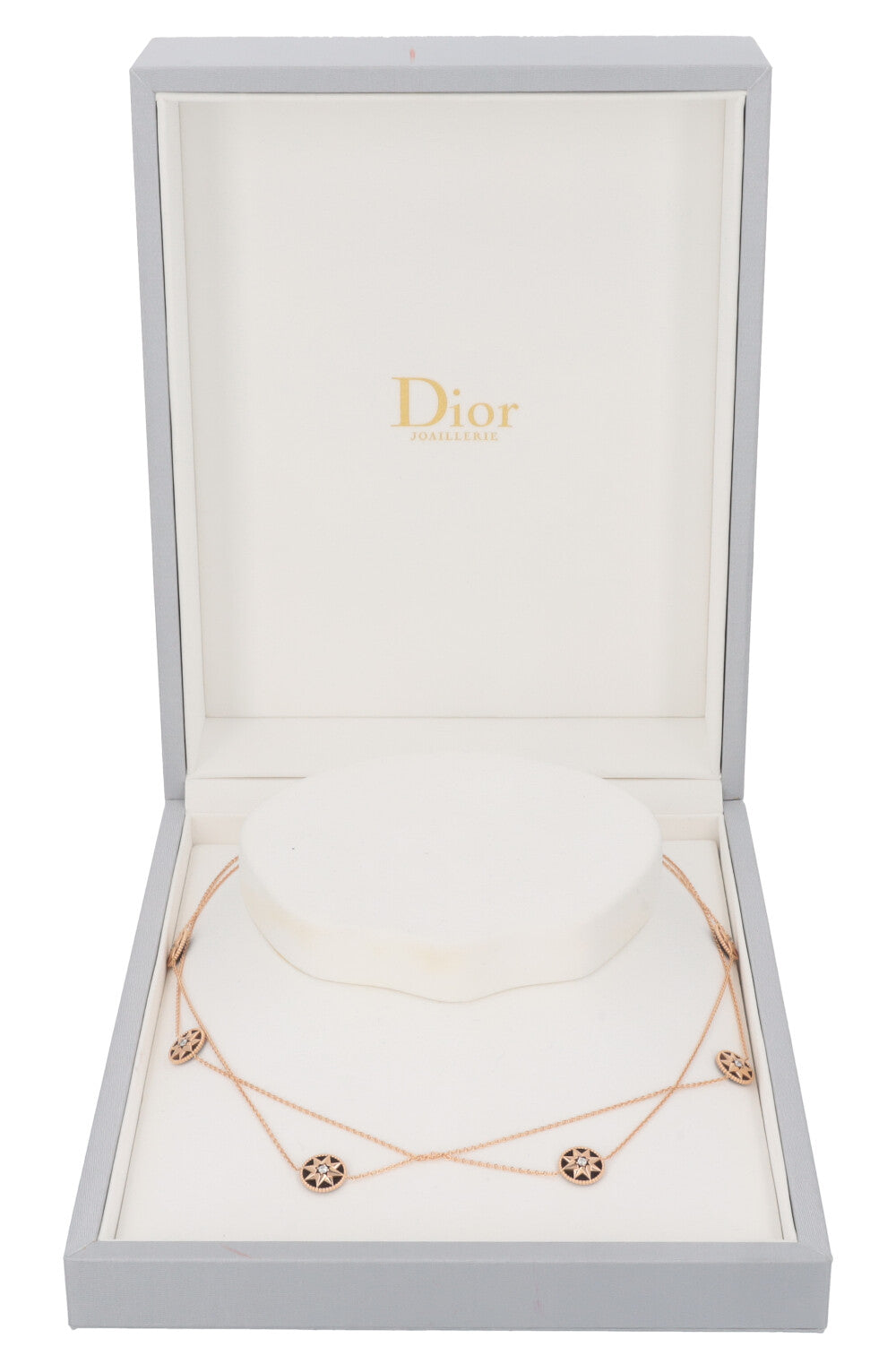 Dior Rose Des Vents Necklace Onyx 18k Rose Gold Jewelry
