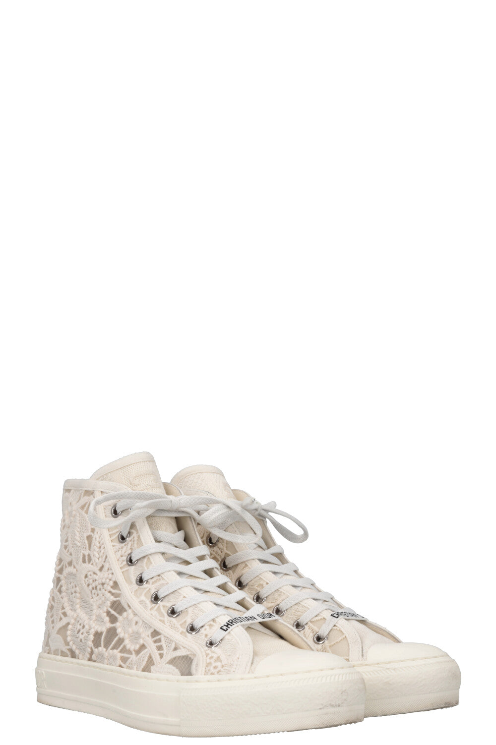 Dior Handbag Walk'N' Lace High Top Sneaker Off White Shoes