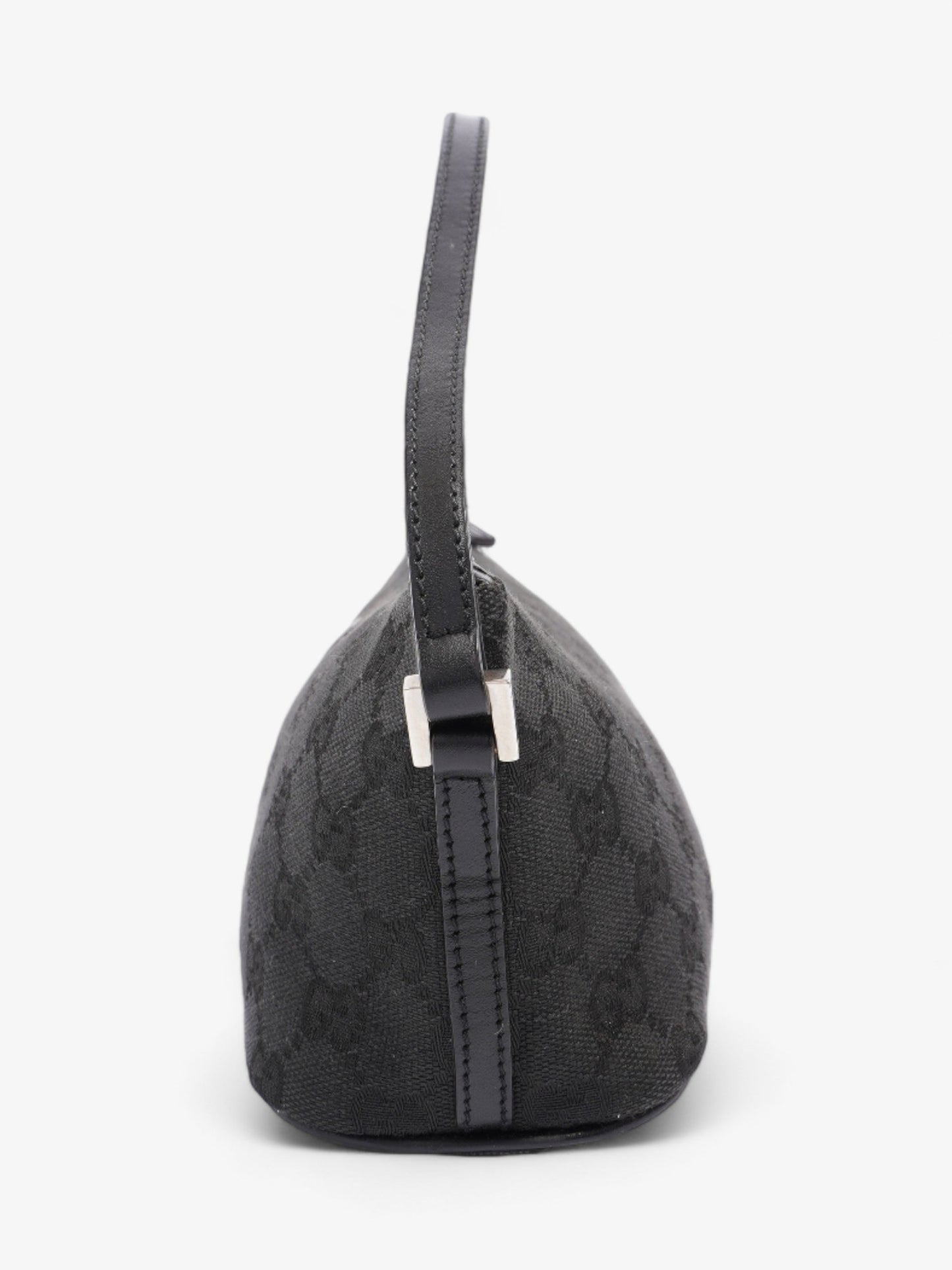 Gucci Boat Baguette Shoulder Bag Canvas Black