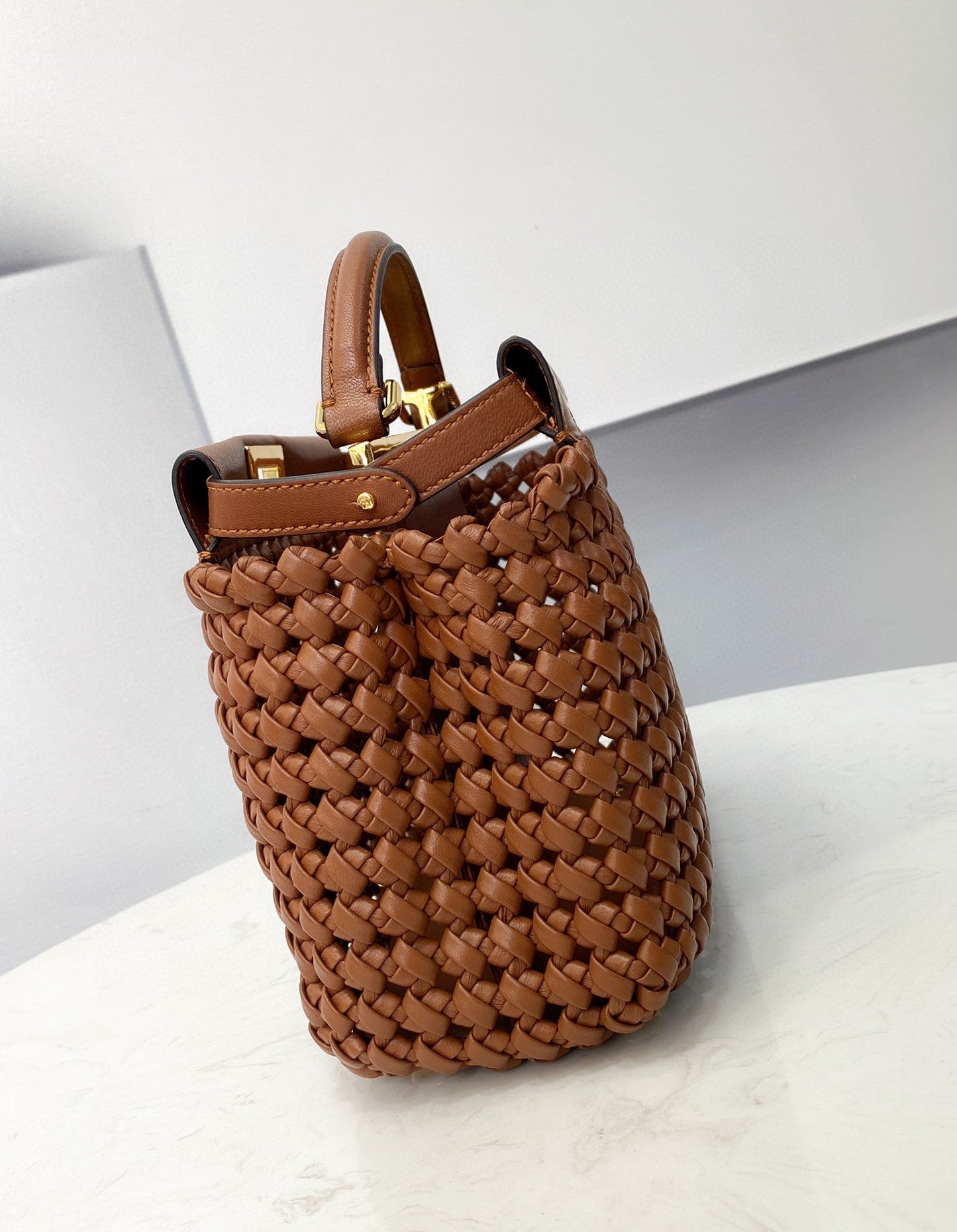 Top QualityTop Quality Peekaboo Braided Brown Mini Bag