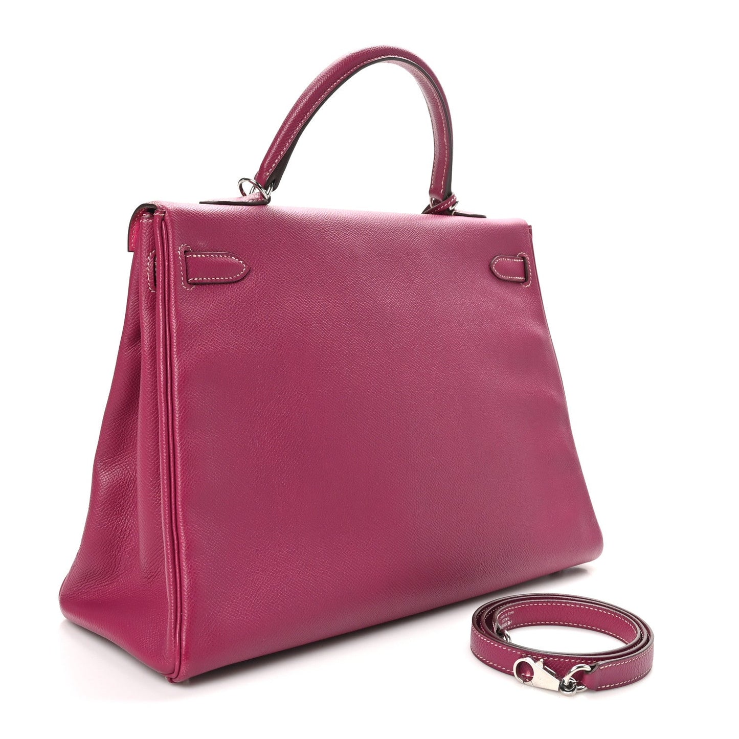 Hermes Epsom Candy Kelly Retourne Tosca Rose Tyrien Handbag Travel Bag