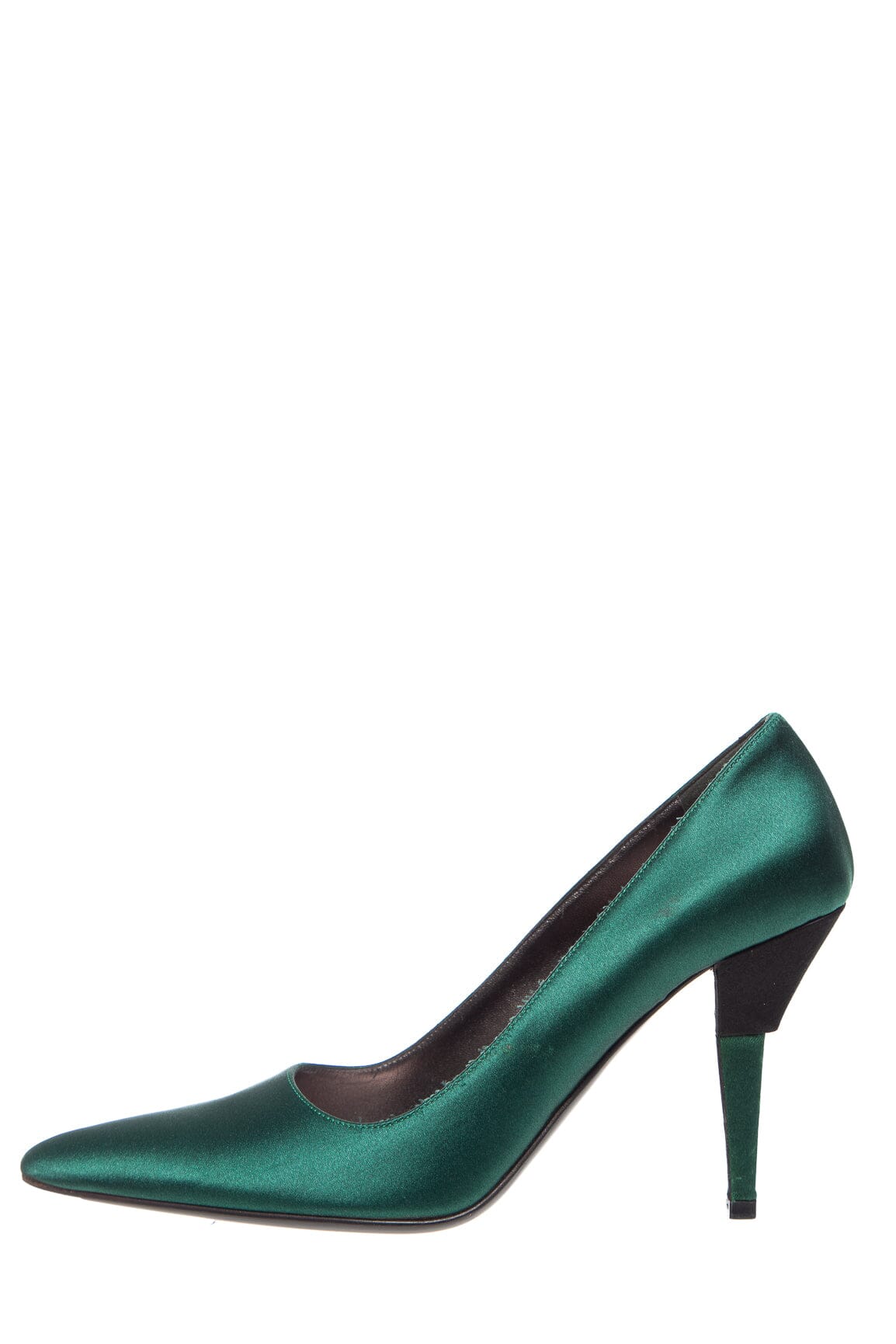 Prada Shoe Point Toe Heels SZ 38.5 Satin Green Shoes