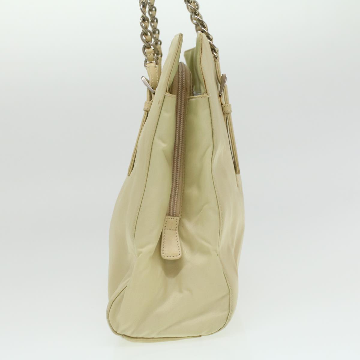 Prada Shoulder Bag Nylon Beige Chain Nylon Beige Ac1622