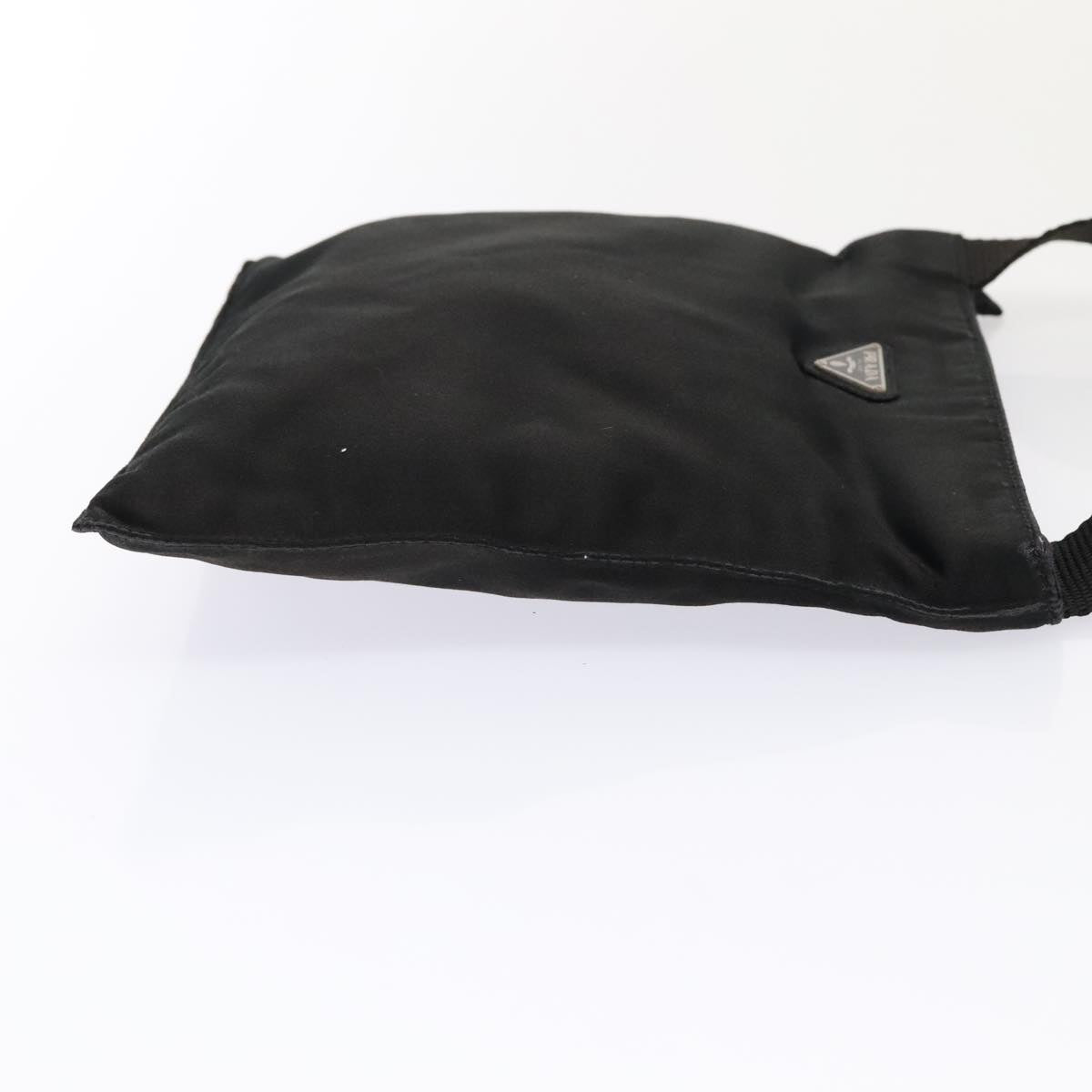 Prada Shoulder Bag Auth Satin Black Silver