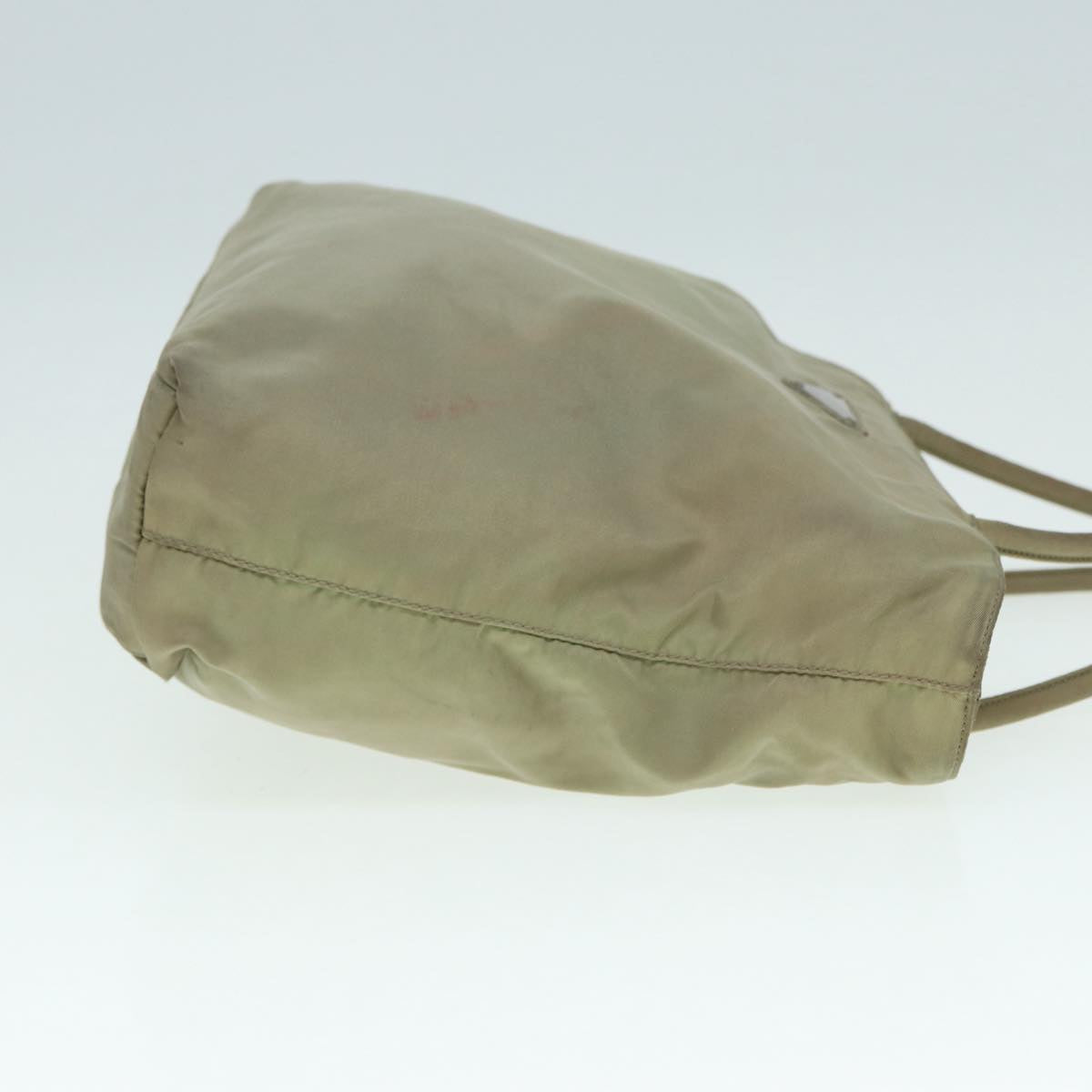 Prada Tote Bag Auth Nylon Beige Beige Auth Ac3213