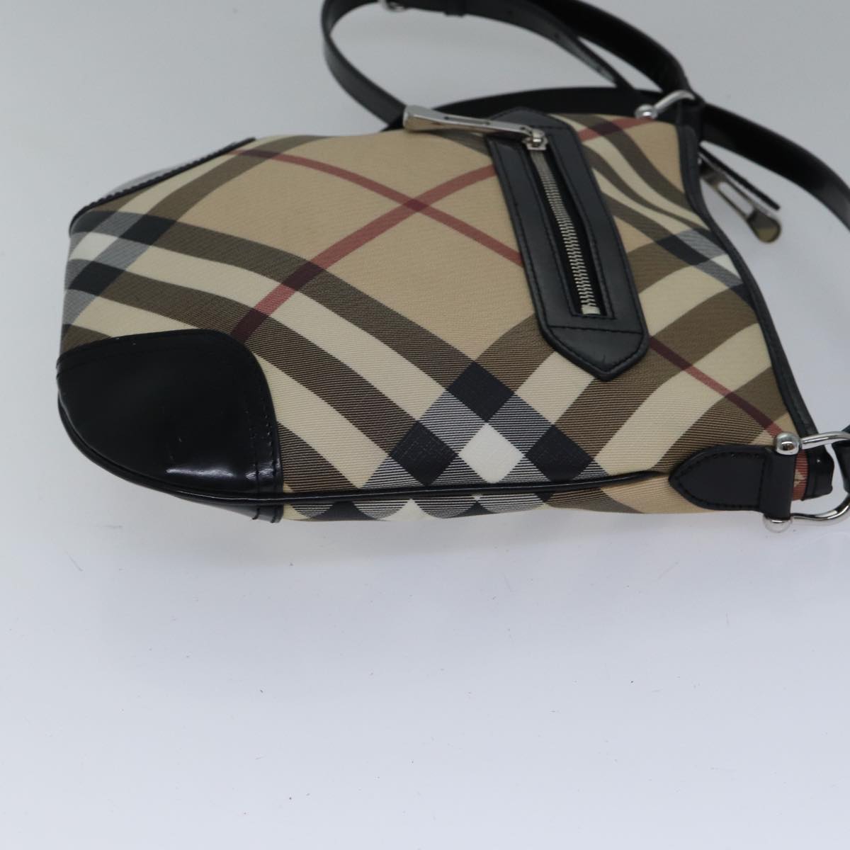 Burberry Luxury Nova Check Shoulder Bag Coated Auth Ac3255 Canvas Beige