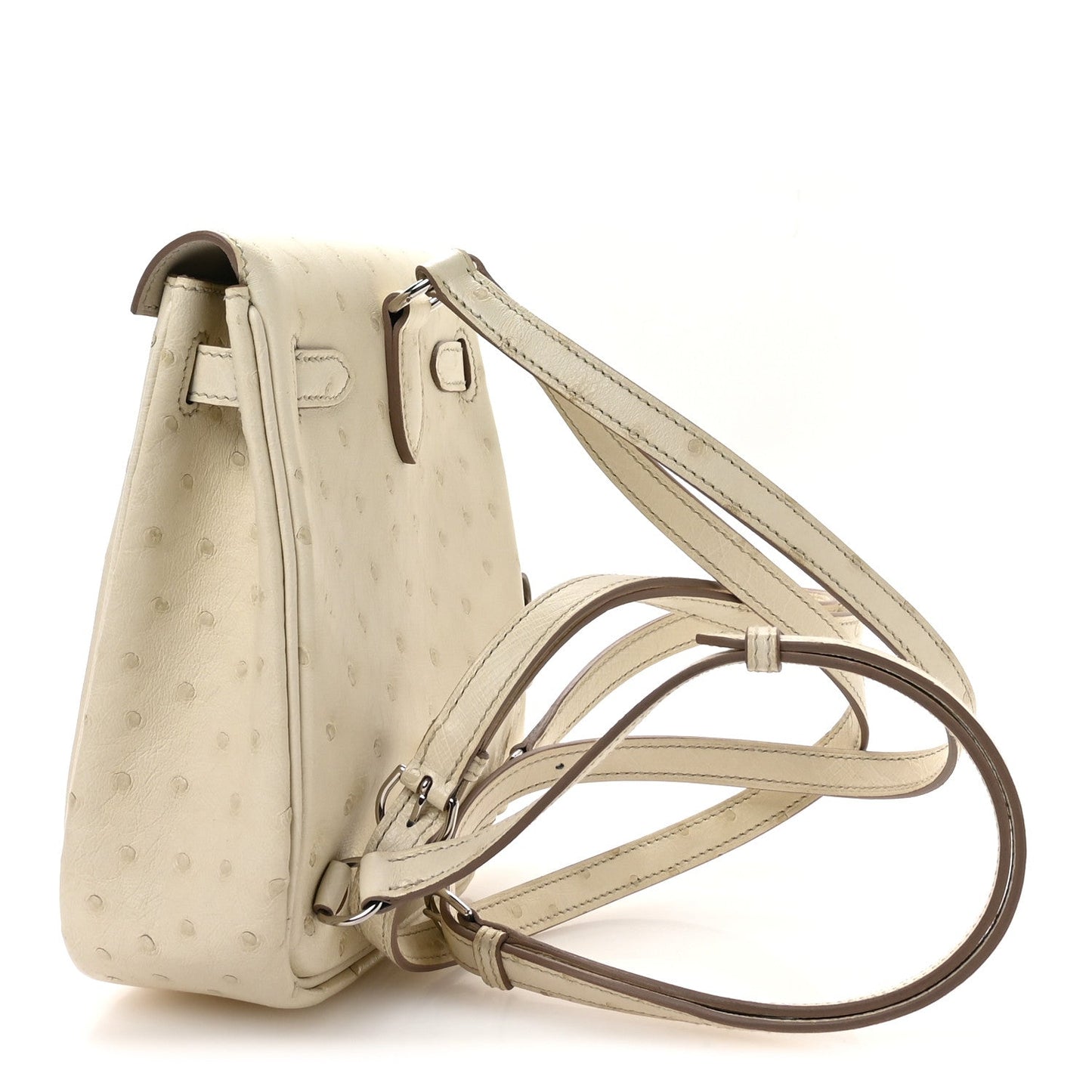 Hermes Ostrich Kelly Jump Backpack Beton