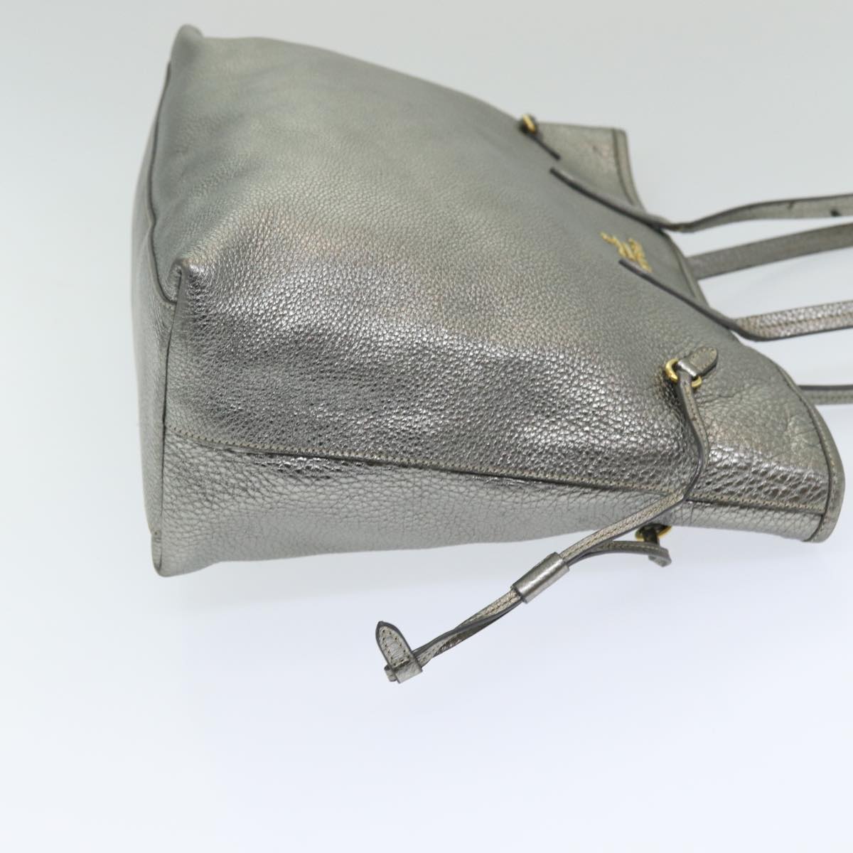 Prada Tote Bag Tone Auth Leather Gold
