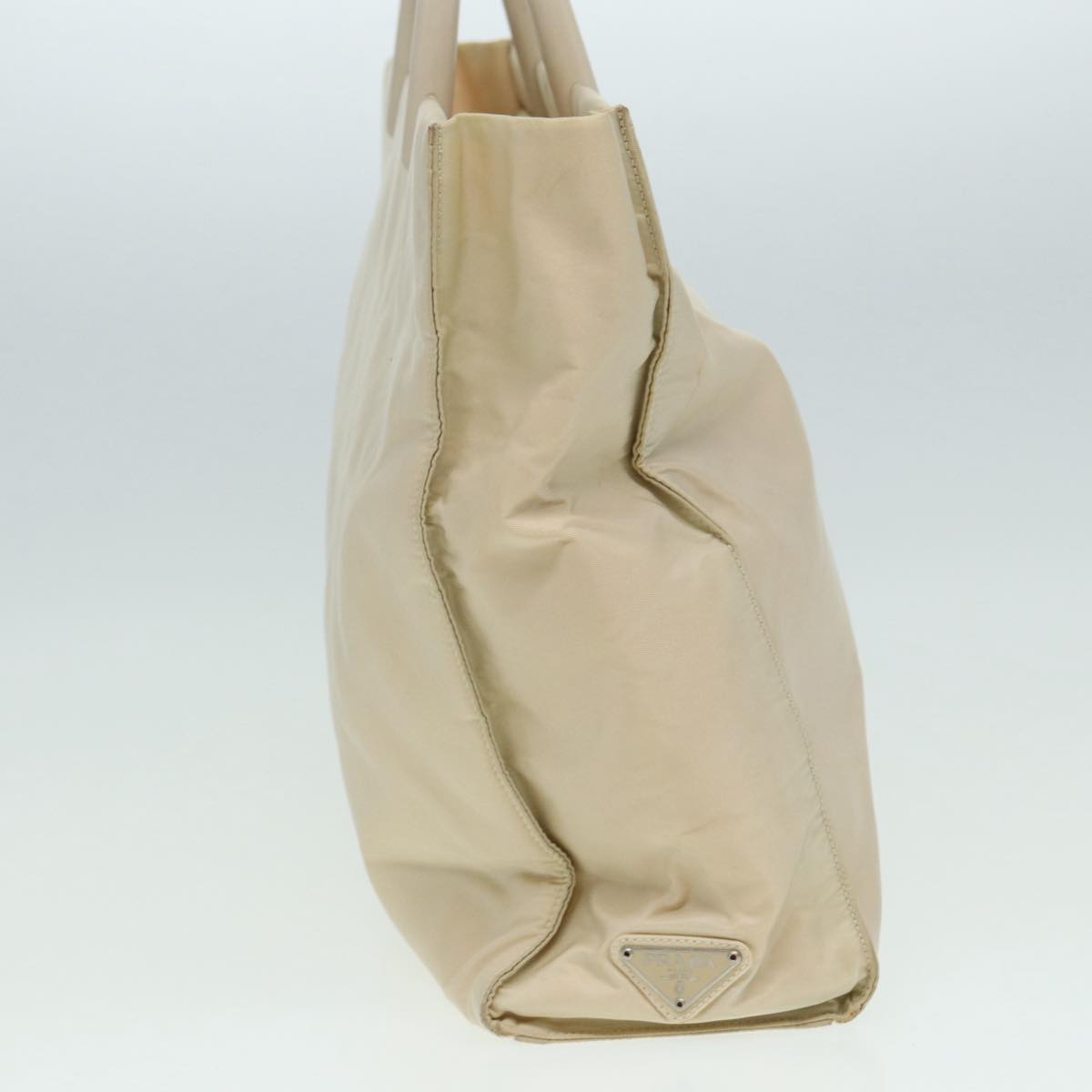 Prada Hand Bag Auth Nylon Beige Travel Bag Beige Auth Ar12298