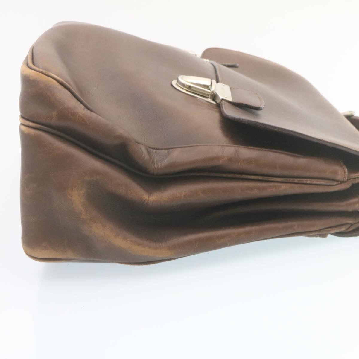 Prada Hand Bag Leather Brown Travel Bag Bag Brown Ar6360