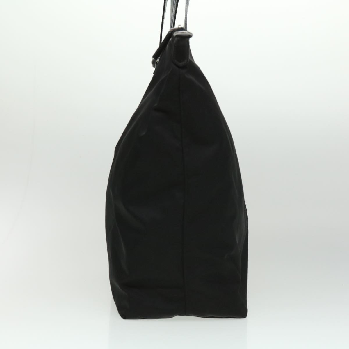Prada Hf Stitch Tote Bag Leather Nylon Black