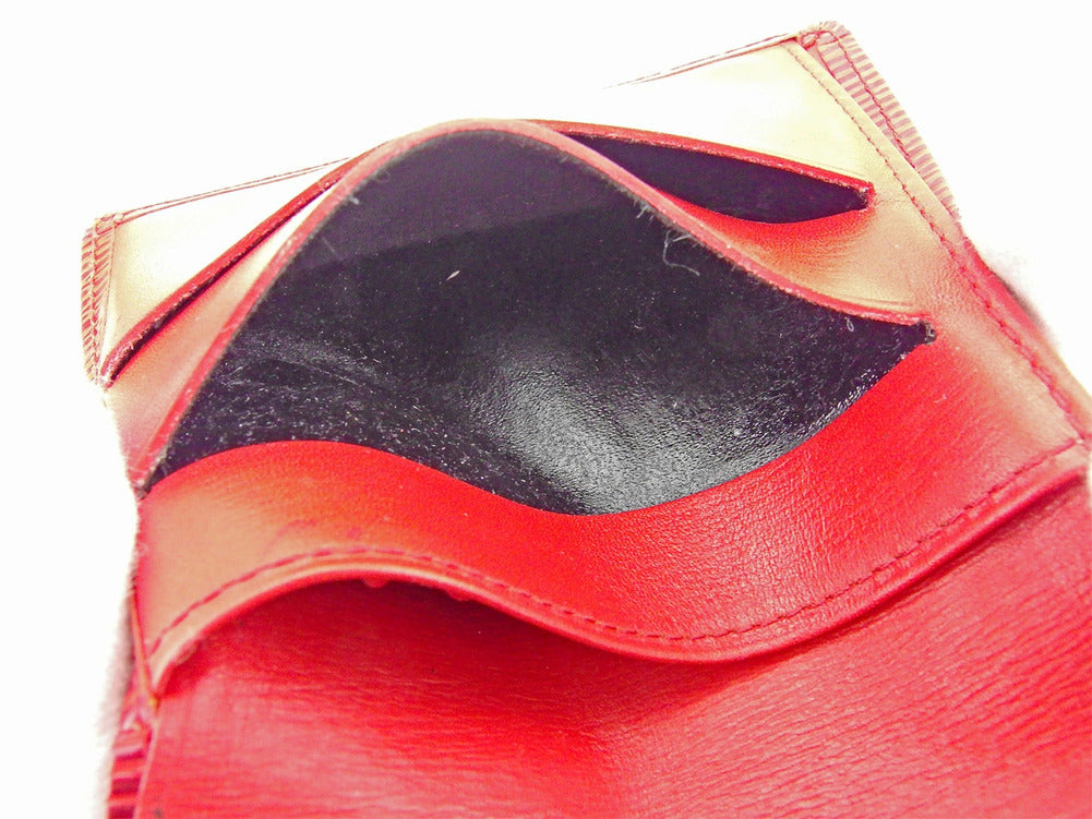 Louis Vuitton Bifold M63487 Porte Monnaie Billets Red Wallet Case B1026