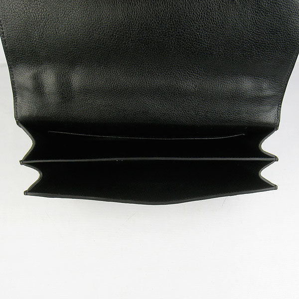 Hermes Luxury Calf Message Bag H Leather Black Travel Bag