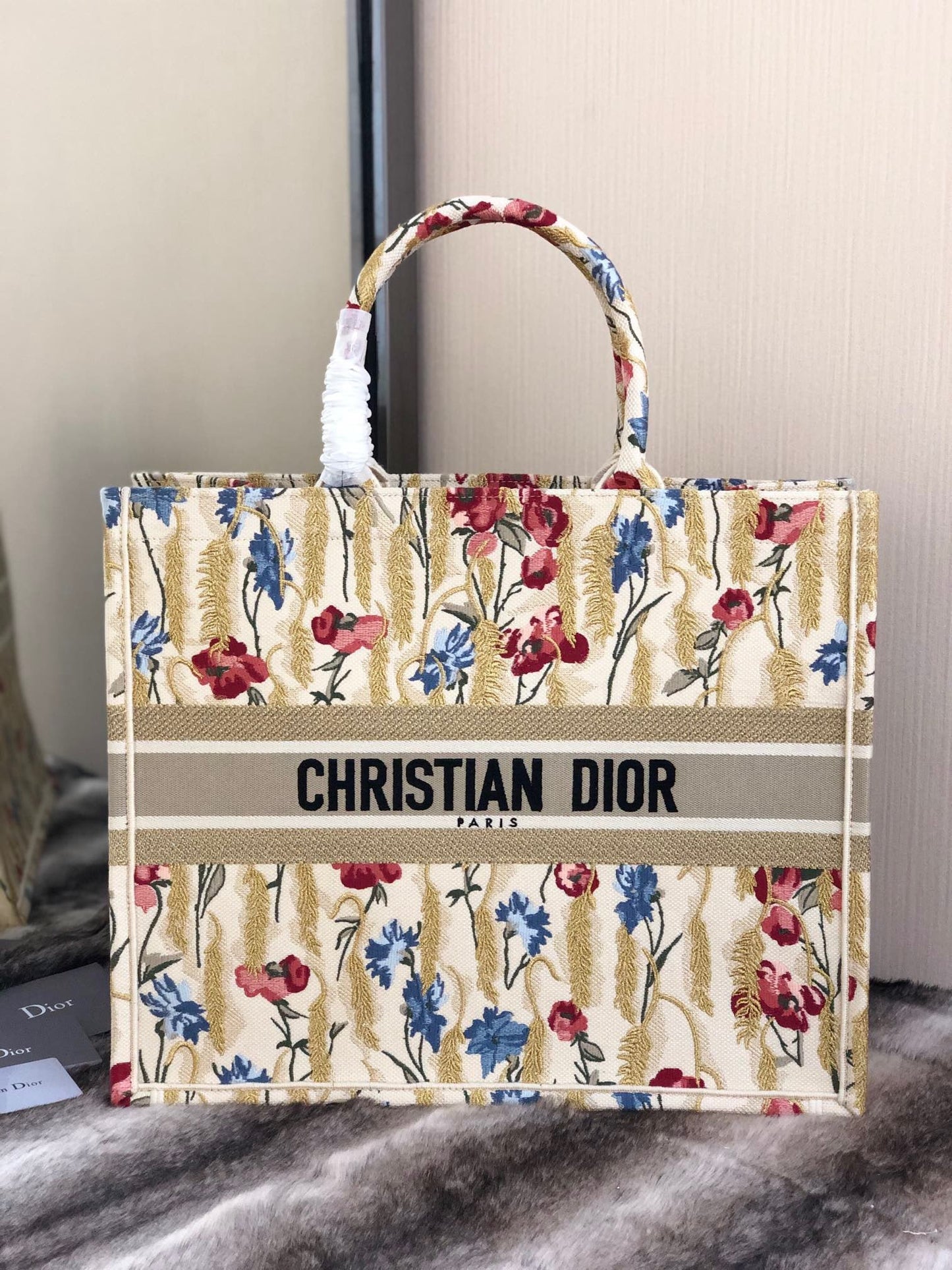 Book Cd White Multicolor Large Book Tote Bag