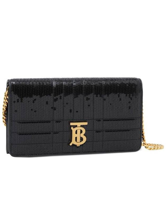 Burberry Luxury Women Lola Sequin Shoulder Bag Black Chain